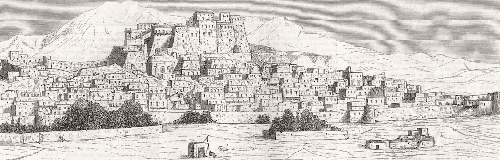 PAKISTAN. Kalat, the capital of Baluchistan 1876 old antique print picture